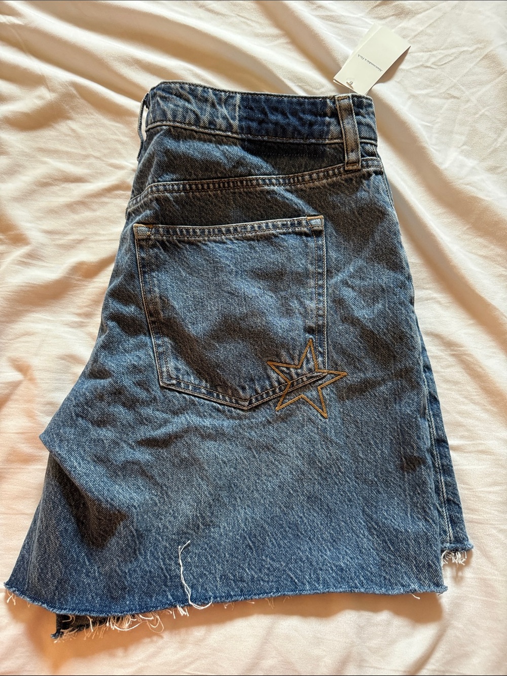 Abercrombie & Fitch Blue Denim Cutoff Star Shorts - Picture 3 of 5
